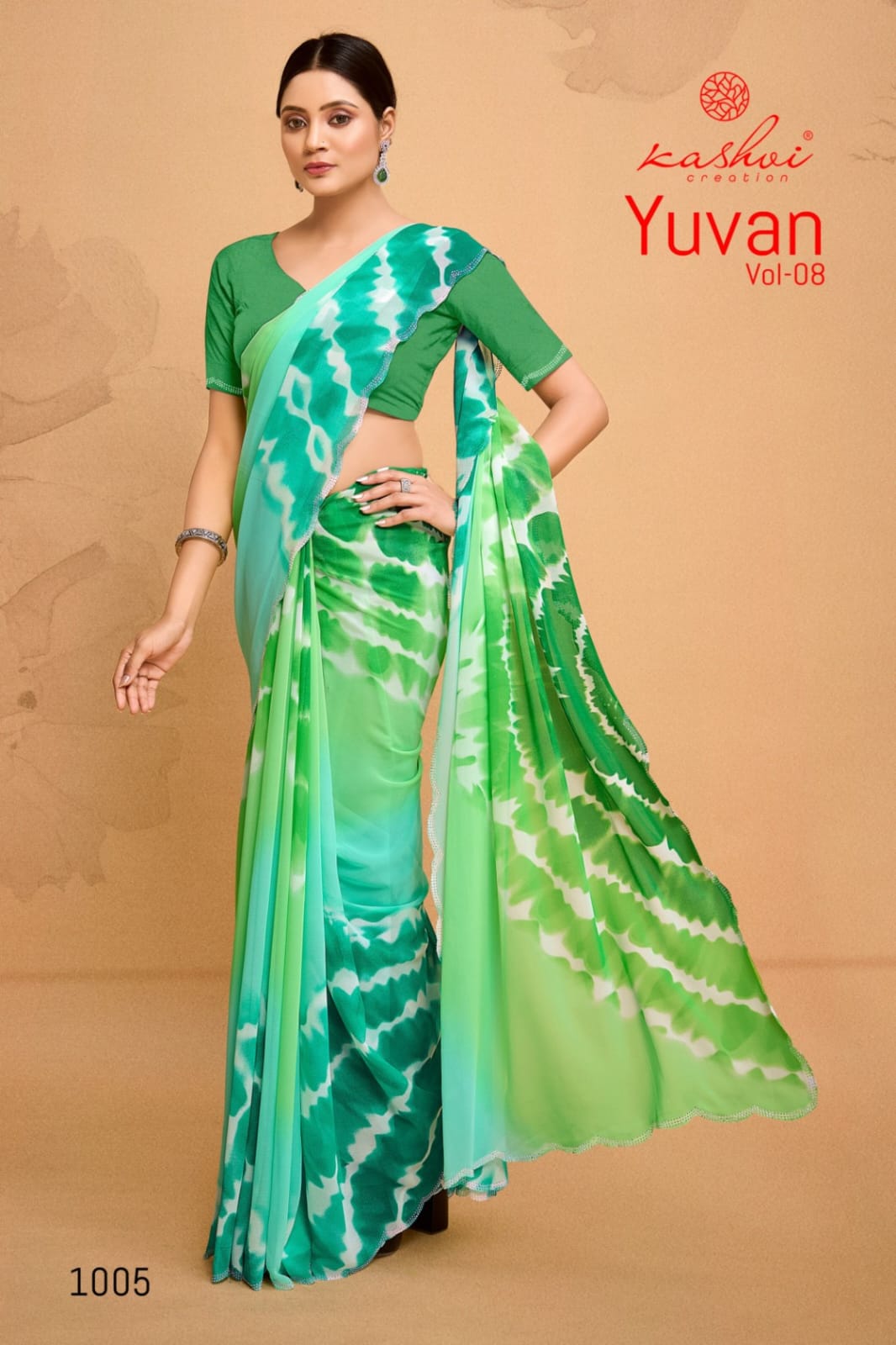 Yuvan Vol 7 By Kashvi Laheriya Printed Georgette Sarees Wholesale Shop In Surat
